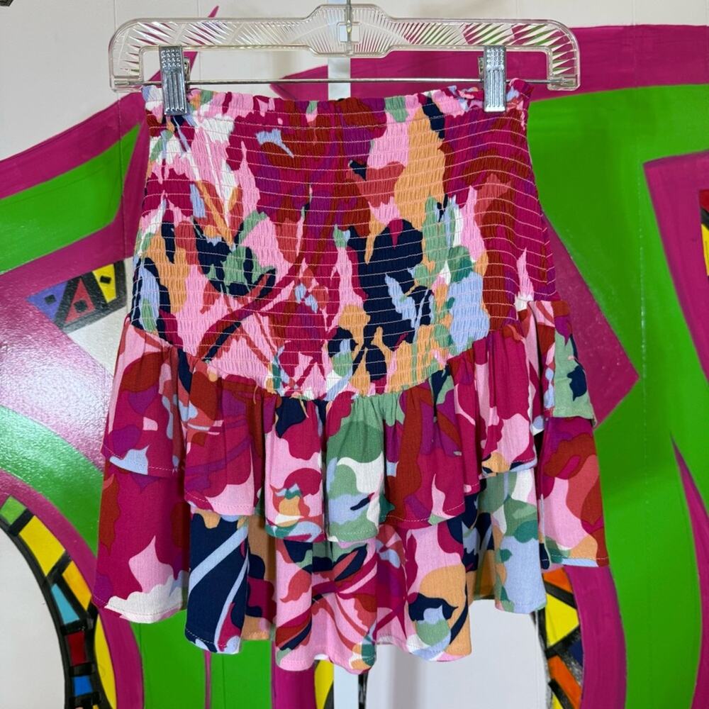BB Dakota by Steve Madden, Smocking Floral Skirt with Ruffles. Size Small.